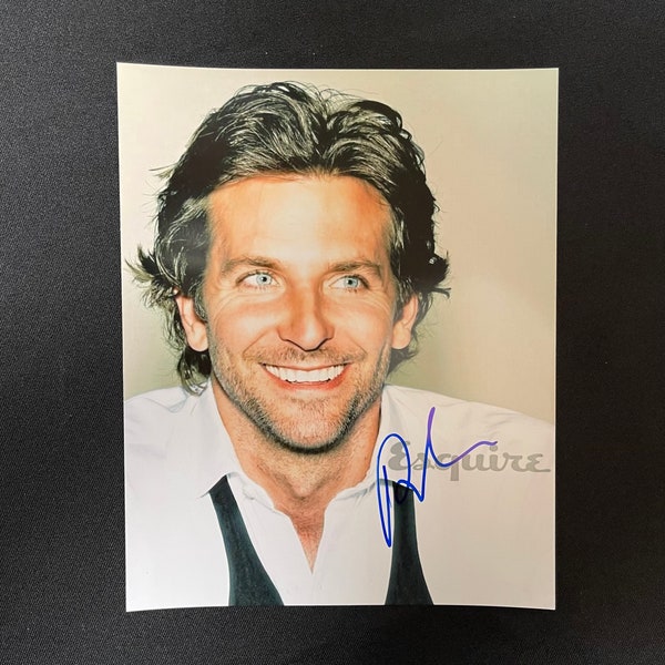 Bradley Cooper - Genuine Hand Signed 8x10 Authentic Autographed Photo - Actor - “American Hustle” “A-Team” “The Hangover” “American Sniper”