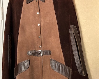 Vintage 100% Genuine Leather Hand Crafted - Mens Vest - XL - Absolute Show Piece / Not One Like It - No Sleeve / Like New  Vintage Rare Gem!