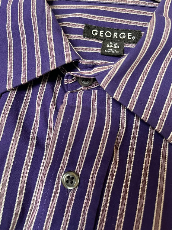 George - Men’s CH/S 34/36 - Dress Shirt - Purple/… - image 3