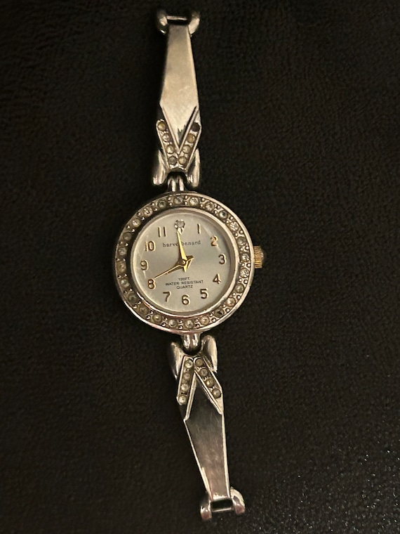 Harve Bernard Diamond Quartz Silver Watch - Inlaid