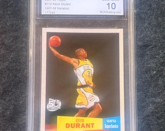 2007-08 Topps Variation 1957-58 Retro Basketball - Kevin Durant - Rookie Card - No 1 - MCA 10 - Mint - Houston Rockets - Gem!