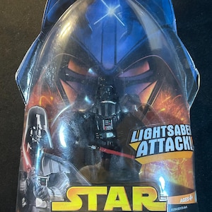 Star Wars - Revenge of The Sith  - Darth Vader - Lightsaber Attack - 2005 - Hasbro - # C11 - NIB! - Rare Classic Gem!