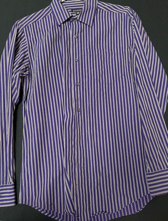 George - Men’s CH/S 34/36 - Dress Shirt - Purple/… - image 4