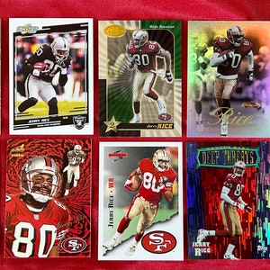 Jerry Rice - Lot of 9 Cards - 1995-2016 - 1999 Topps Deep Threats /2000 Leaf Certified 2 Star & Others - Mint Gems! - San Fran 49ers Legend!