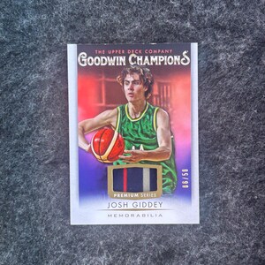 Campeões Goodwin Upper Deck 2021 - Josh Giddey - Cartão de Novato Memorabilia da Série Premium - Sem M - GI / #'d 06/50 - Estrela Bulls/Joia Rara Perfeita