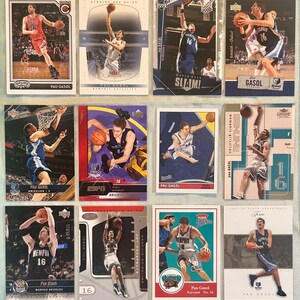 Pau Gasol - Lote de 12 tarjetas de baloncesto - 2002-2017 - SP/Insertos y subconjuntos raros/Base de segundo año + - Impecable/súper limpio - ¡Joyas de baloncesto vintage raras!