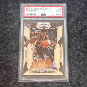 2018-19 Panini Prizm Basketball - Ja Morant - Selecciones del draft Tarjeta de novato n.° 2 - PSA 9 - Mint - Estrella de los Memphis Grizzlies - ¡Una rara joya de novato!
