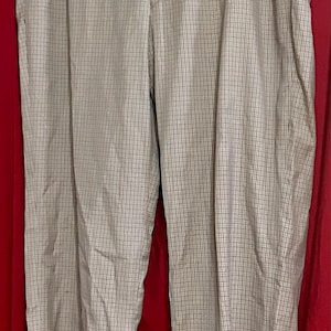 Vintage 1960’s - early 70’s - Plaid Men’s Dress Pants - “346” - Tan Brown & Grey Stripes - Talon Zipper Fly Closure w/ Button - Front Scoop