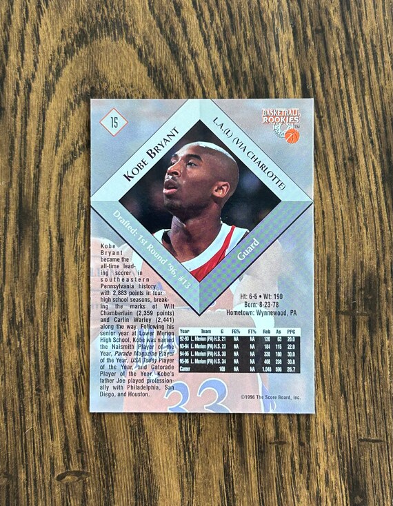 1996 Scoreboard Basketball Rookies - Kobe Bryant - Rookie Card No