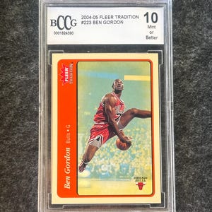 Basquete Fleer Tradition 2004-05 - Ben Gordon - Cartão de novato - Nº 223 - BCCG 10 - Perfeito - Chicago Bulls - Joia de estrela vintage imaculada!!