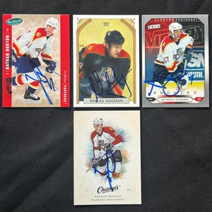 Florida Panthers - Lot von 4 - Echte handsigniertesteinorierter Anton Antony Du Duc , Niklas Hageman und Nathan Horton (3) Authentische Autogrammkarten-Edelsteine