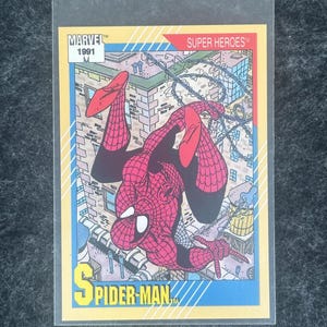 Marvel Impel Series 2 del 1991 - Spider Man - Carta n. 1 - Condizioni impeccabili - Superficie (stampa perfetta), centratura e angoli = gioiello d'epoca perfetto!!