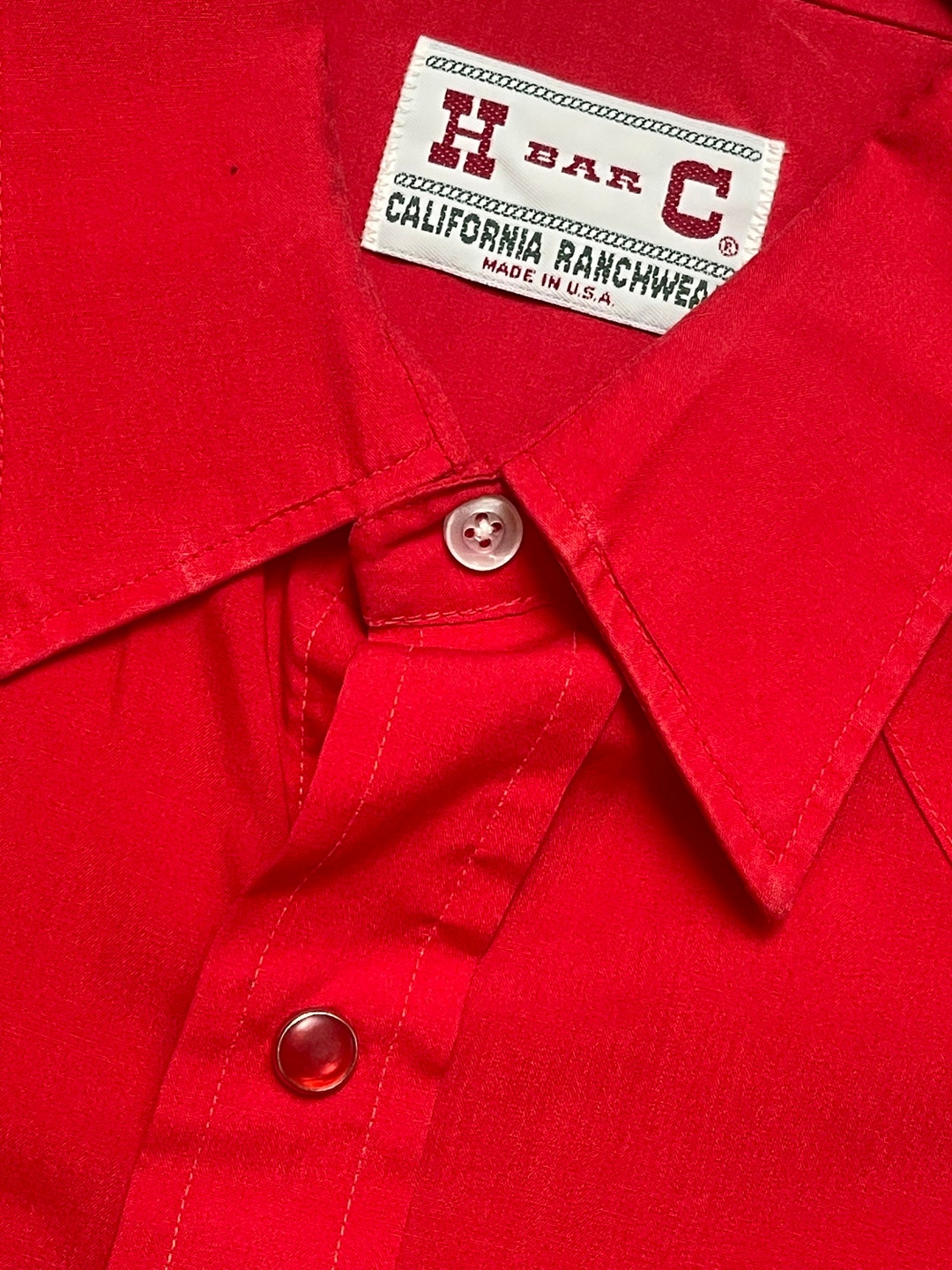 VTG 70'S H BAR C CALIFORNIA RANCHWEAR WESTERN SHIRT LONG
