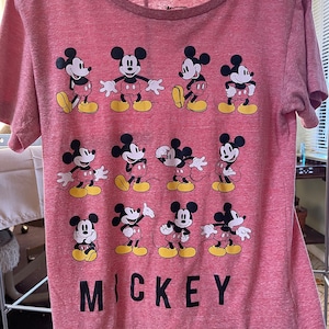 Vintage Mickey Mouse Shirt Girls Small - Great Shape