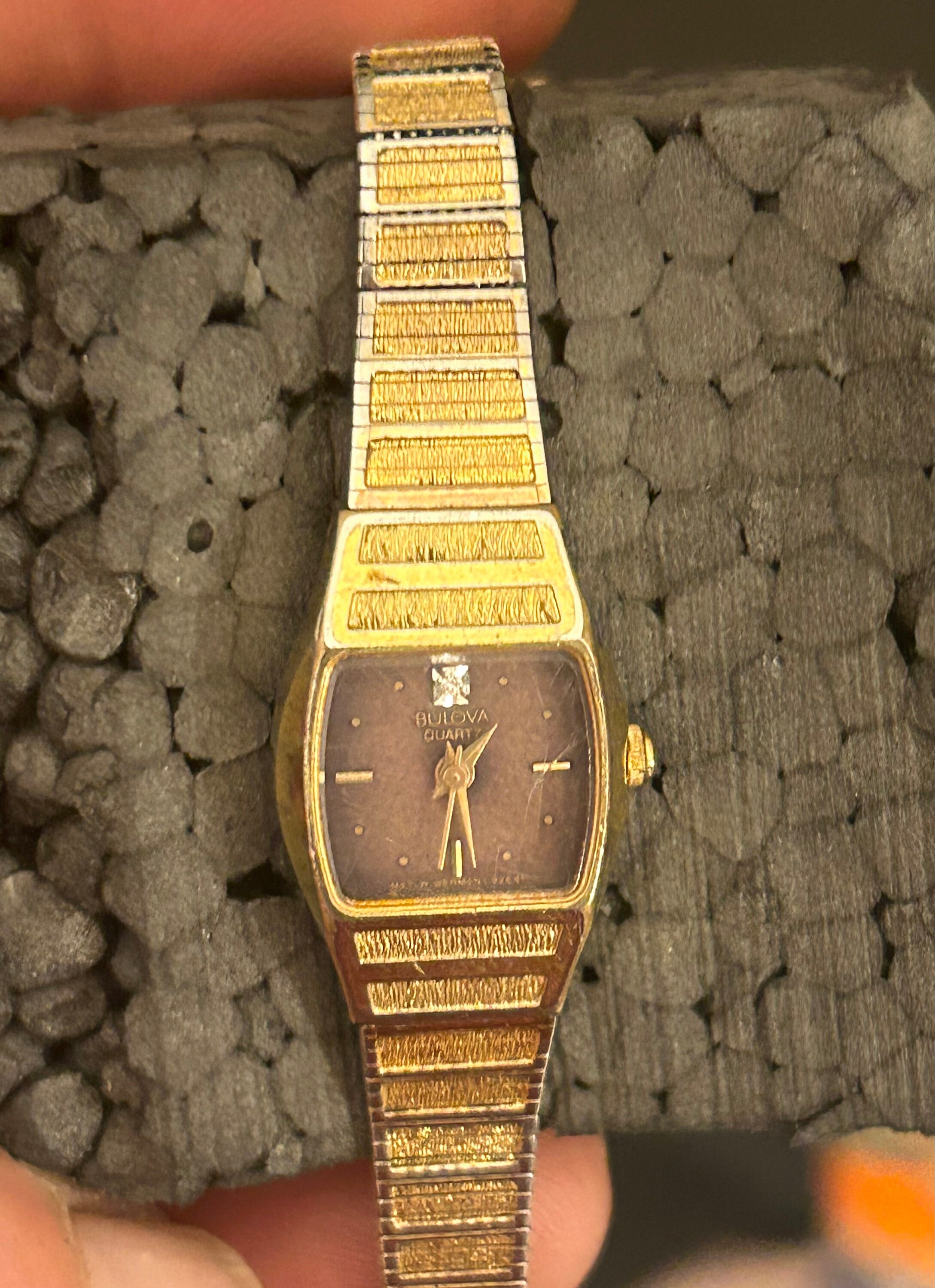 Vintage Bulova Gold Silver Tone Watch Germany Movt No P7 Steel Back Base Metal Bezel Excellent Condition Vintage Antique Gem Etsy UK