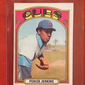 1972 Topps - Fergie Jenkins - kaart nr. 410 - Nieuwstaat/NM-staat/scherp (O/C) - Chicago Cubs & MLB Legend - Hall of Fame - Fijn vintage juweeltje!!