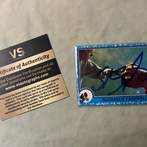 1982 Topps E.T. The Movie Robert MacNaughton Oryginalna karta kolekcjonerska z autografem i podpisem autora, z dołączonym certyfikatem autentyczności.