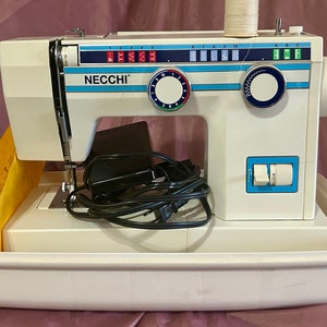Vintage Necchi Sewing Machine and Foot Pedal - Model 3537 - 1990’s - Fantastic Condition - Rare Vintage Gem!