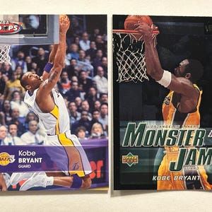 Lot de 2 cartes de basket-ball Kobe Bryant - Cartes NBA Hoops 2005-2006 n° 57 et carte SP n° 213 2003 Upper Deck Victory Monster Jams - En parfait état !