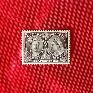 Canada Stamp - Scott # 50 - 1/2 P - Black Jubilee Issue - 1897 - MOGH - Very Fine - General Issue - CV 160.00 - Lovely Rare Vintage Gem!