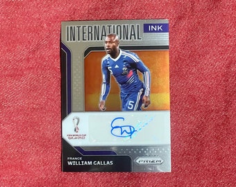 2022 Panini Prizm - Copa Mundial de la FIFA Qatar - William Gallas - No I-WG - Fútbol - Tarjeta autógrafa - La tarjeta está en perfecto estado - ¡Gema!