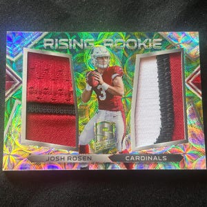 Josh Rosen - 2018 Panini Spectra Football Prizm Relic Rising Rookie Karte - Nr. 4 - #’d 34/50 - Neuwertig - Scharf!