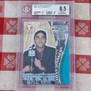 2001-02 Topps Pristine Basketball - Tony Parker Rookie Karte - No 108 - BCGS 8.5 - Mint - San Antonio Spurs Legende & NBA Champion - Gem!!