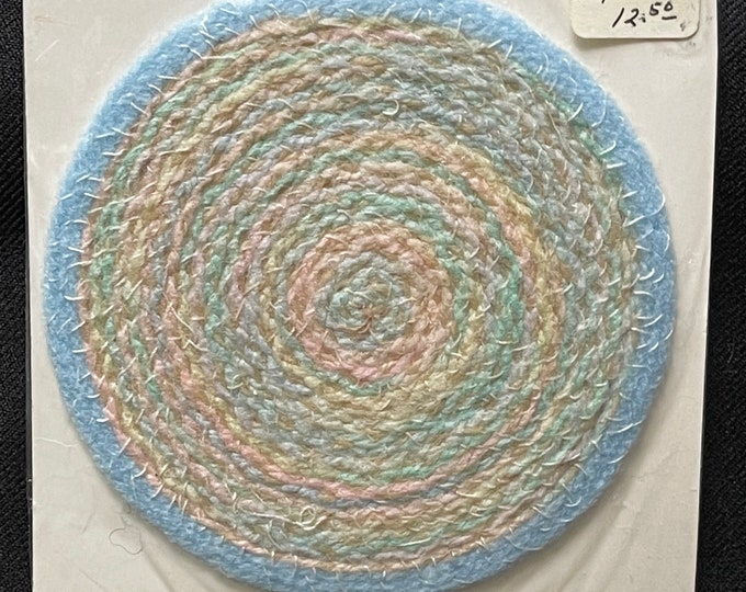 Miniature Handmade Large Round Dollhouse Rug - 5 1/2 In. - Yellow ...