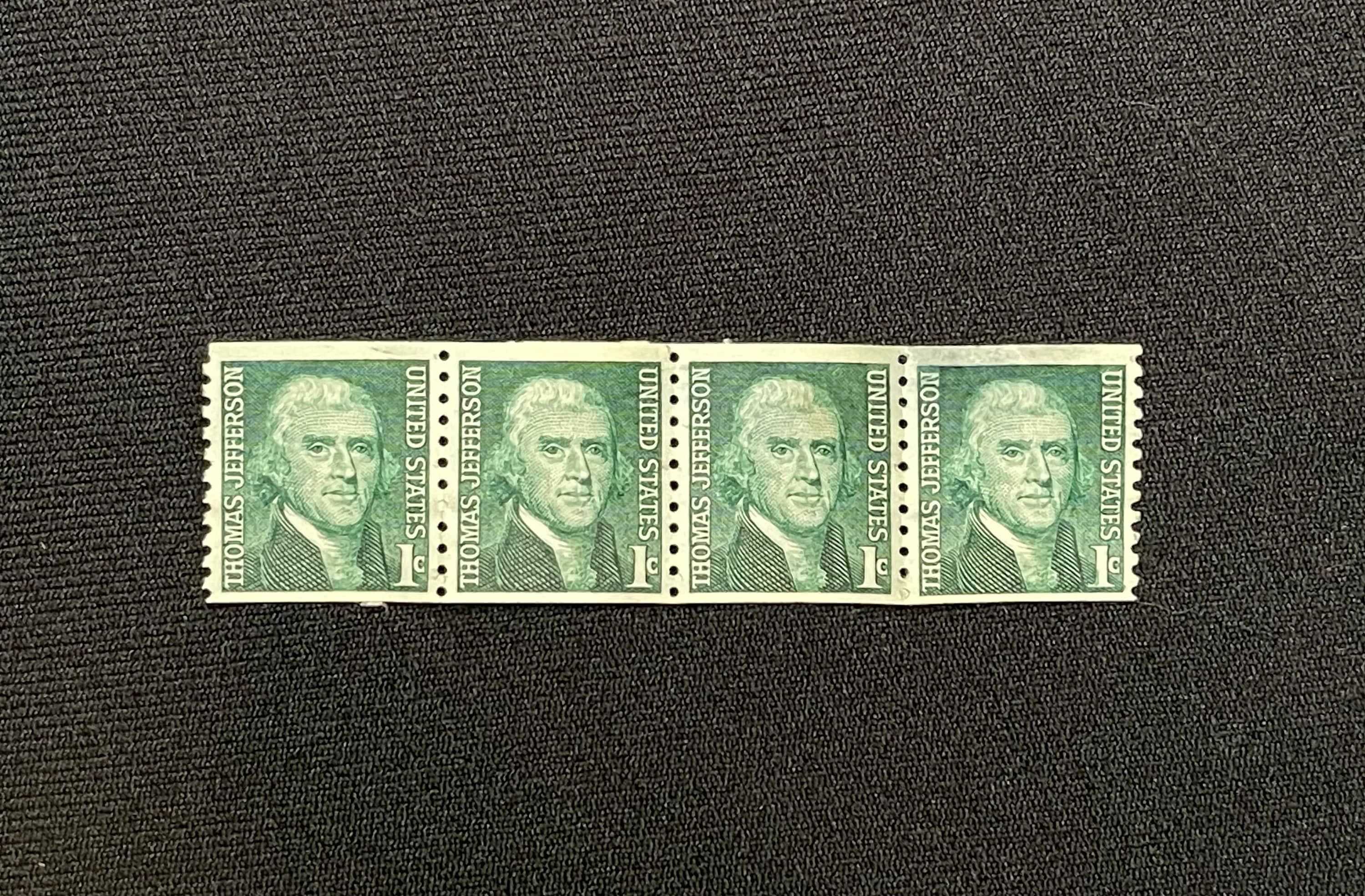 アメリカ　トーマスジェファーソン1セント未使用切手　グリーンレアビンテージ アメリカトーマスジェファーソン1セント未使用切手グリーンレア