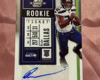 2020 Panini Contenders Optic Football - Dee Jay Dallas - N.º 181 - Tarjeta de autógrafo de boleto de novato - Estado impecable - Arizona Cardinals - ¡Una joya!