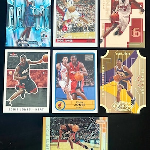 Eddie Jones - Lote de 7 tarjetas de baloncesto - 2003-1996 - SP/Holo Foil/Insertos y subconjuntos/Base + - Impecable/Superlimpio - Joyas antiguas de Hoops