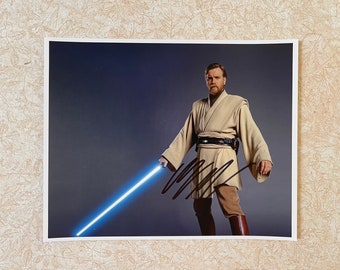 Ewan McGregor - Foto autografiada auténtica firmada a mano de 8 x 10 - Obi-Wan Kenobi - Maestro Jedi de Star Wars - ¡Joya absoluta!