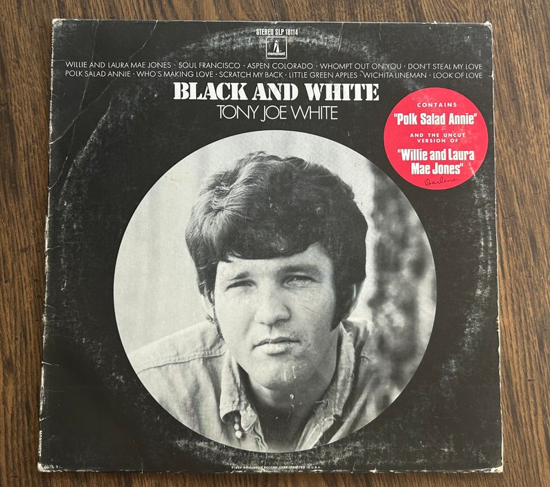 Tony Joe White Black and White Original Vinyl 1969 Record Etsy