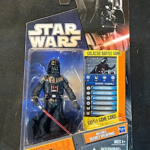 Star Wars - Saga Legends / SLOG - Dark Vador - Jeu de bataille galactique / Cartes et armes secrètes incluses - 2006 - Hasbro - NIB ! - Gemme classique !