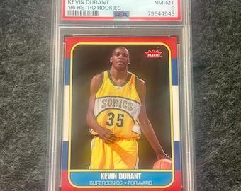 2007-08 Fleer 86 Retro Rookies Basketball - Kevin Durant - Rookie Card - No 143 - PSA 8 - Mint - Houston Rockets - Investment  Champion Gem!