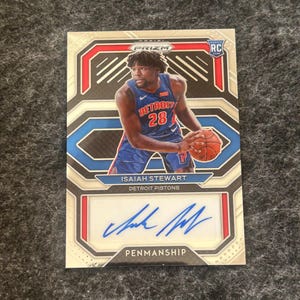 2020-21 Panini Prizm Basketball - Isiah Stewart - Tarjeta de novato autografiada con caligrafía - sin RP-IST - Au/Rc - Detroit Pistons - ¡Mint SP Gem!