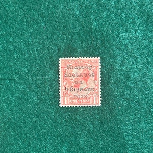 Ireland 1923 - 2d - Scarlet - Scott Stamp # SG 68a - Overprint - Long 1 -  Fine/Mint Condition - No Gum - Lovely, Vintage Gem!