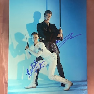 Hayden Christensen and Natalie Portman -Genuine Hand Signed 8x10 Authentic Autographed Photo w/COA - Anakin Skywalker & Amidala - Star Wars