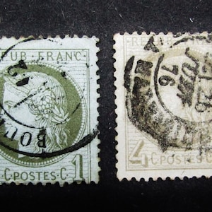 France Stamps - Scott # 50, 52/ 1871 - Used - Gen Issue /  - Cat. 80.00  - Rare Vintage Gems!