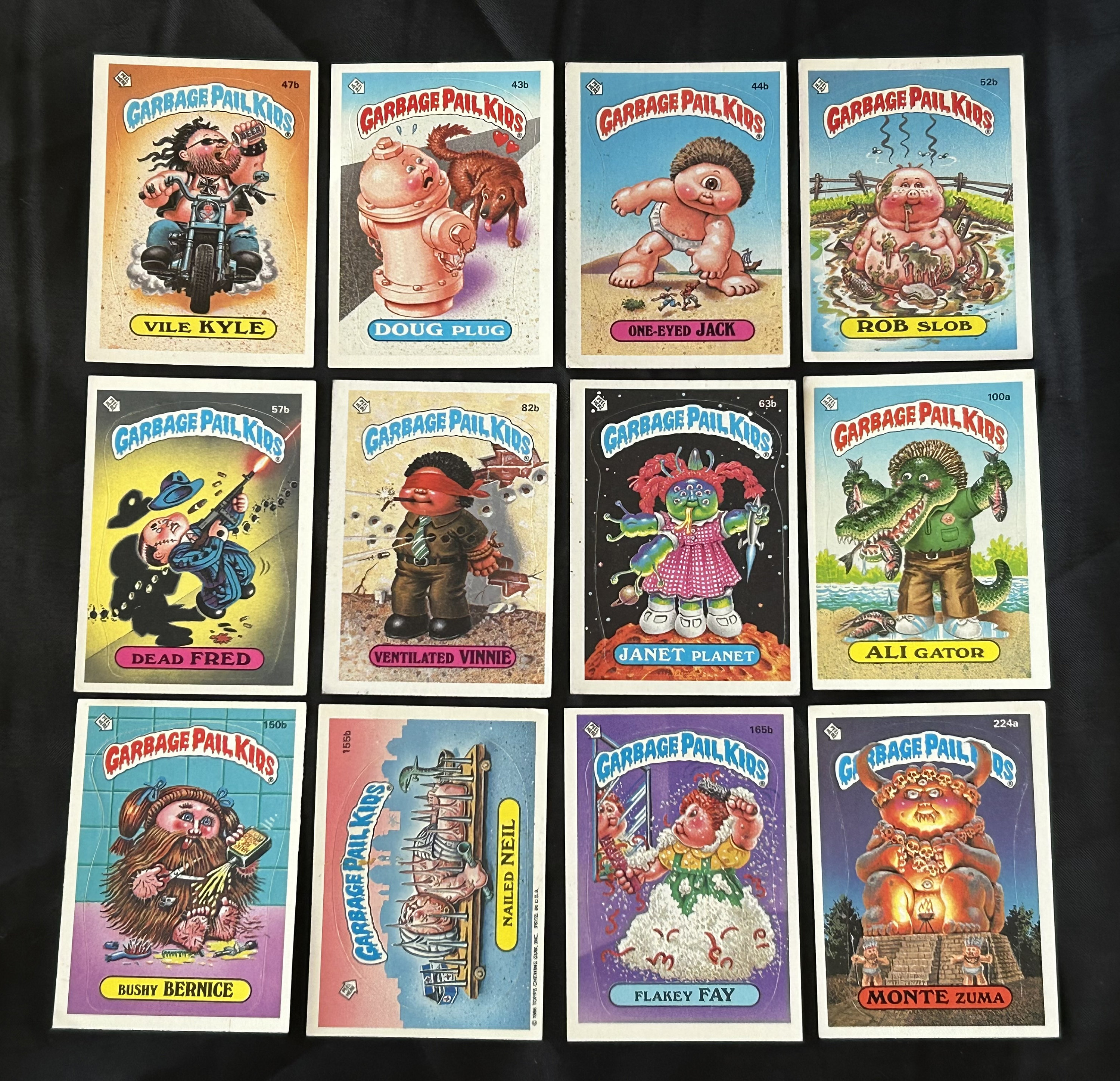 Garbage Pail Kid Lot of 12 Cards - 1985-1986 Series 1, 2, 3 - Near