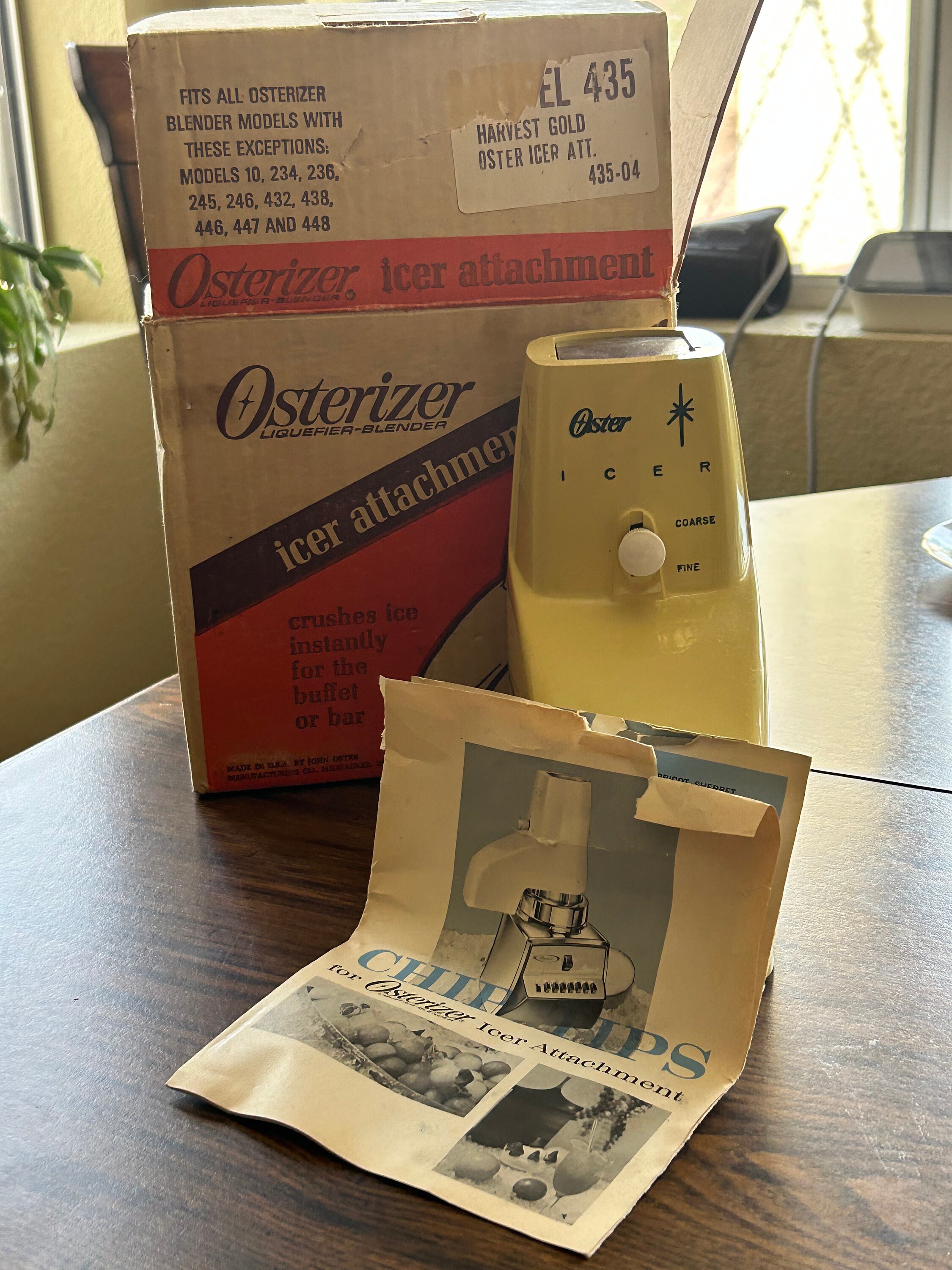 OSTER Icer Attachment - Vintage Ice Chip Maker - OSTERIZER ICER