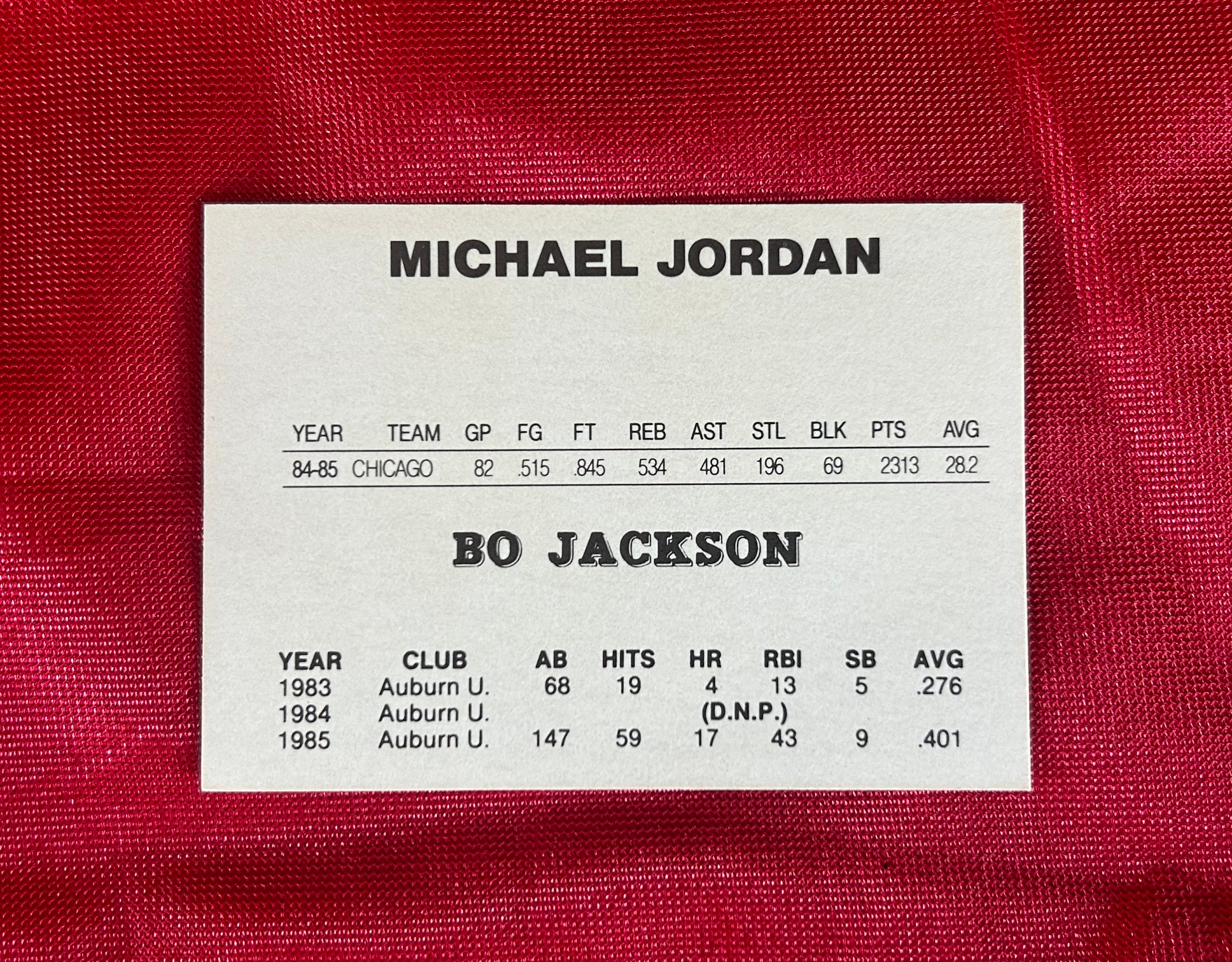 michael jordan and bo jackson baseball card