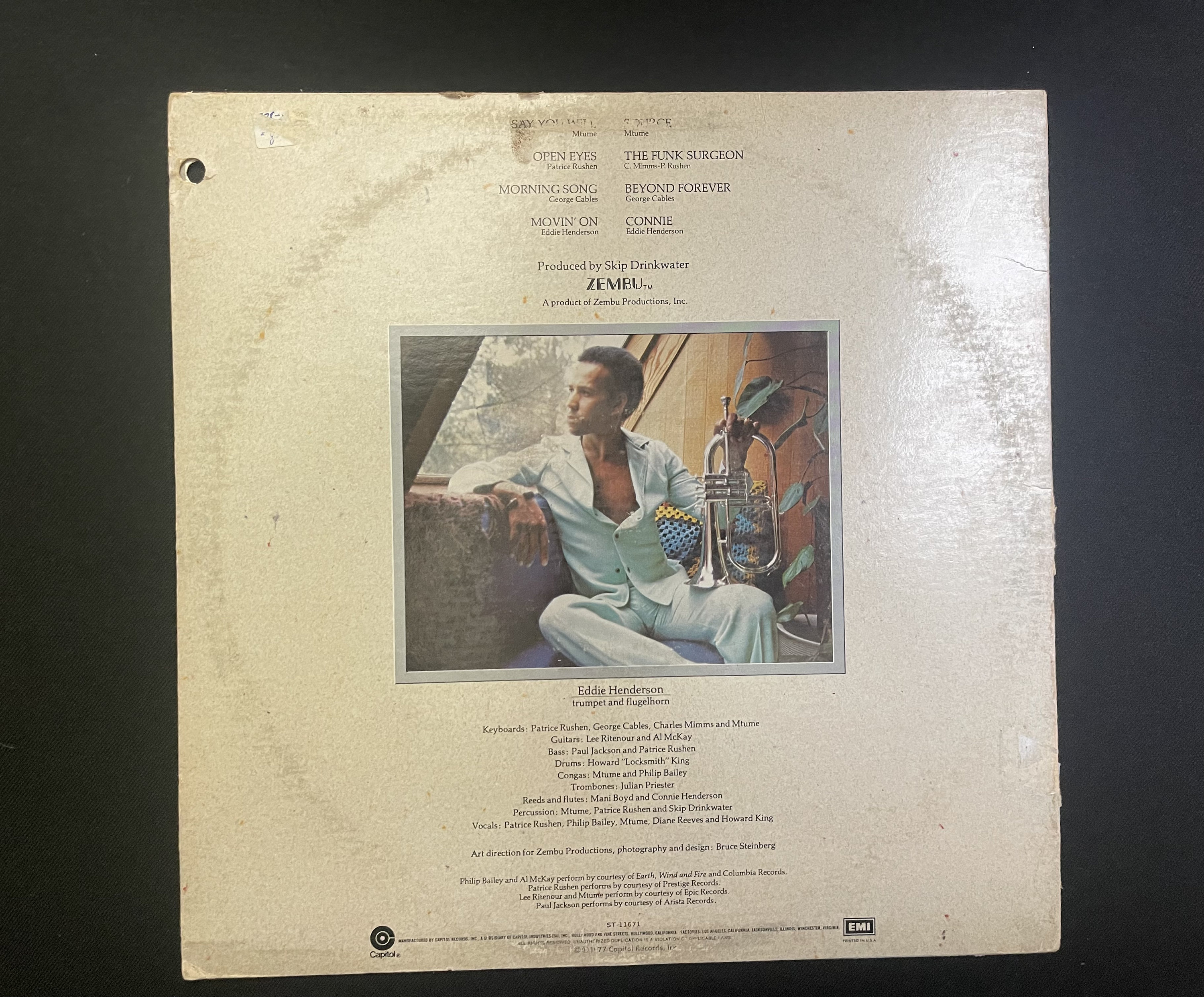 Eddie Henderson - “comin' Through” - Original Vinyl 1977 Record