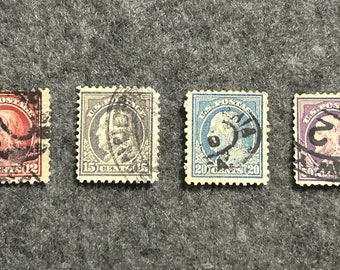 古い米国切手、1916-17年 不完全な切手 スコット #481-#484、1916-22年