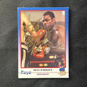 Iran Barkley - Echtes handsigniertes Kayo Box Karte (#67) 1991 Authentisches Autogramm - Ehemaliger WBK Mittelgewicht Champion - Seltenes Vintage Schmuckstück!!