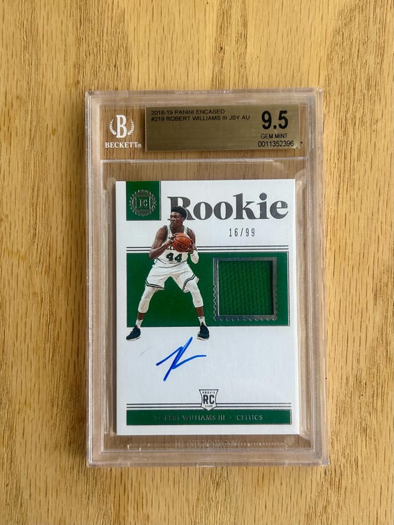 2018-19 Panini Encased Basketball - Robert Williams III - Autographed / Jersey Rookie Card - No 219 - #'d 16/99 - BGS 9.5 Mint - Rare Gem!! - Etsy New Zealand 2018-19 Panini Encased Basketball - Robert Williams III - Autographed / Jersey Rookie Card - No 219 - #'d 16/99 - BGS 9.5 Mint - Rare Gem!! - Etsy New Zealand