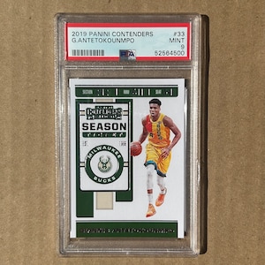 2019 Panini Contenders - Giannis Antetokounmpo - Basketball Karte - Nr 33 - PSA 9 - Mint - Milwaukee Bucks - NBA Future HOF - Champion Gem!!