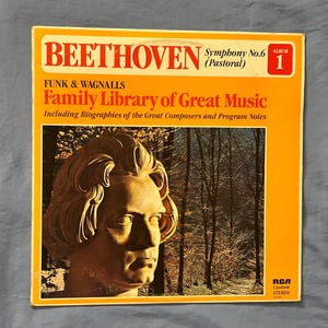 Beethoven - Symphony No 6 - Funk & Wagnalks - Family Library of Great Music - Original Vinyl 1966 Record LP - # FW-601 - Pristine Condition