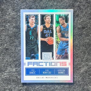 Status da Panini 2018-19 Basquete - Facções Dallas Mavericks Luka Doncic Cartão de novato nº 16 - com Dirk Nowizki e Harrison Barnes - Joia impecável!!