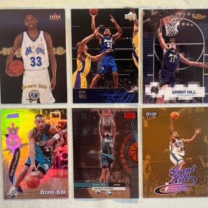 Grant Hill - 6 basketbalkaarten - 1998-2003 - SP's / zeldzame inzetstukken en subsets / basis + - nieuwstaat / superschoon - vintage zeldzame hoops-edelstenen!!